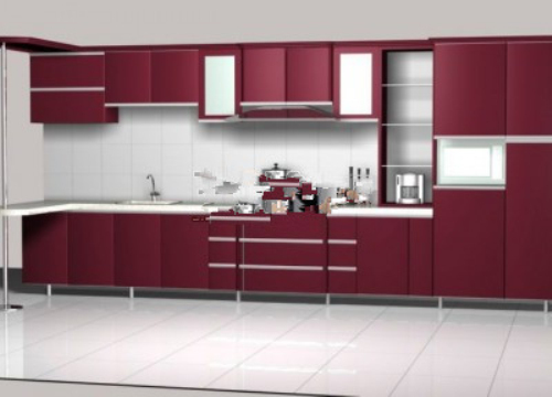 Pure red cabinets 3d model