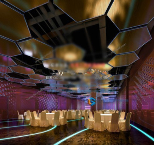 Five colorful restaurant 3d model