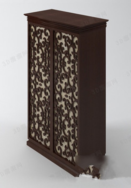 Exquisite carved wardrobe 3d model