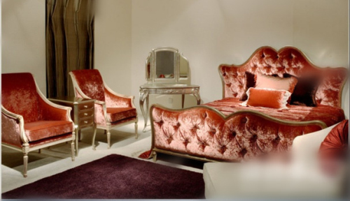 European-style brick red sofa 3d model