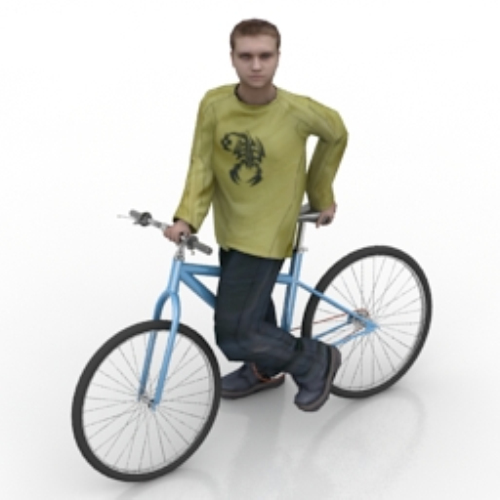 A man riding a bicycle