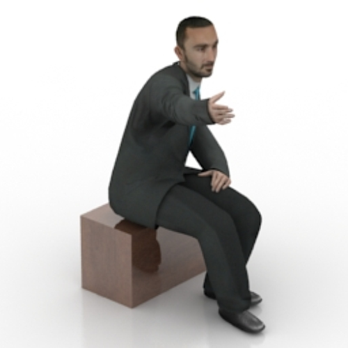  male white-collar workers sitting model