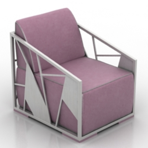 pink and purple armchair model
