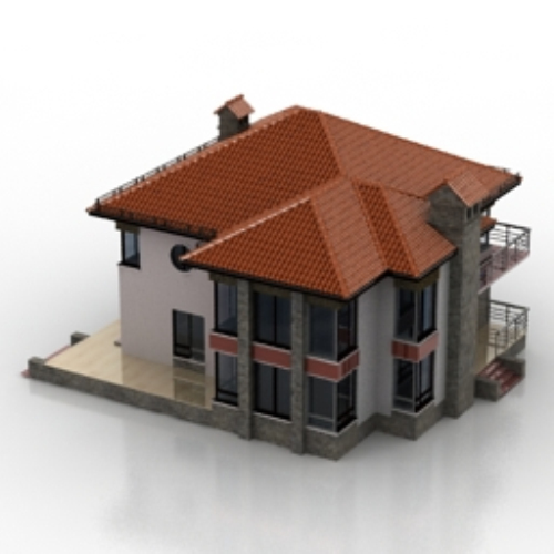 Outdoor luxury villa model