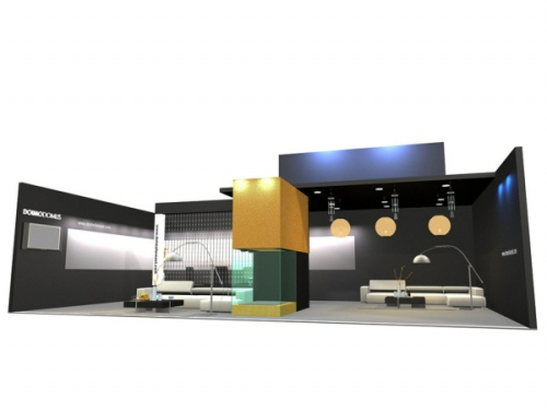 Black 3d model of atmospheric reception room