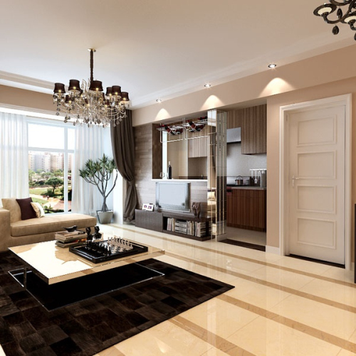 modern fashion simple living room 3d model design