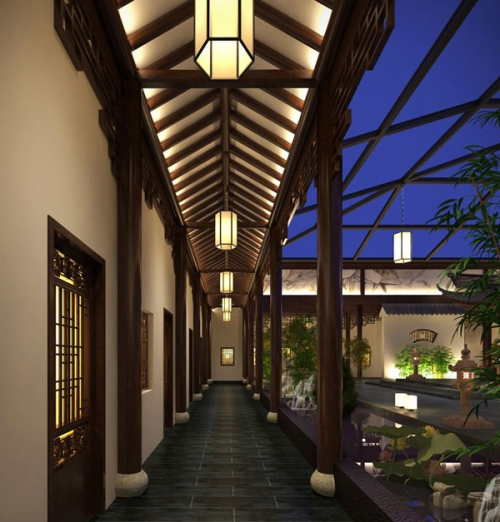 classical Chinese style corridor 3d models