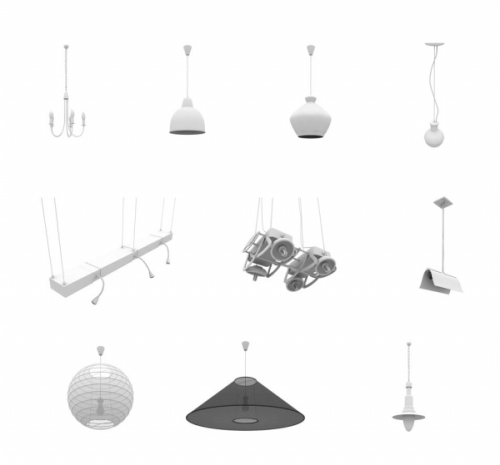 White chandelier 3D model