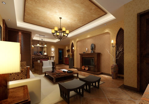 Retro living room 3d model