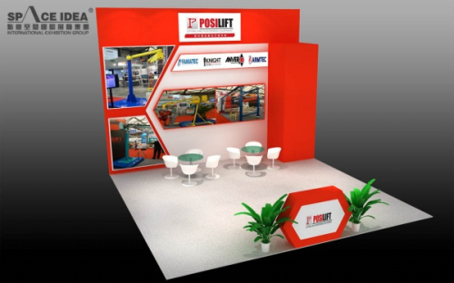 Indoor booth 3D renderings