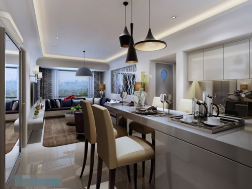 Fashion combination living room dining 3D models