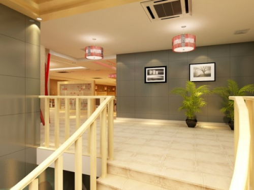 Exquisite wooden staircase 3d model