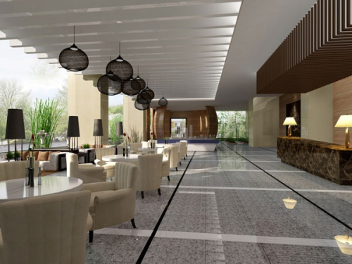 The bright and spacious sunny cafe 3D model