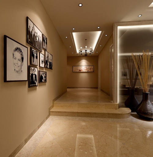 Stylish home living room entrance 3d model