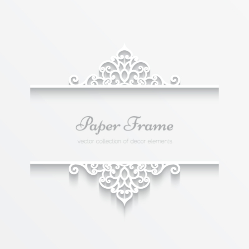 Fine white paper cutting pattern background vector material