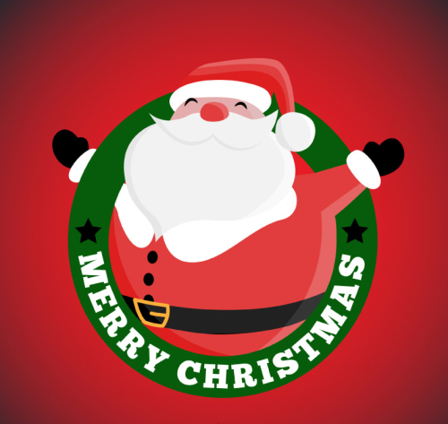 Santa Claus ring tag vector material