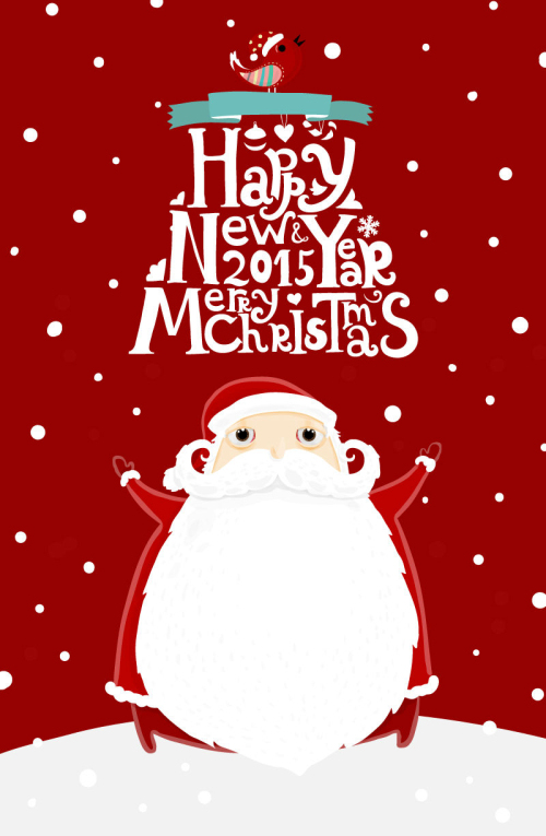 Cartoon white-bearded Santa Claus vector material