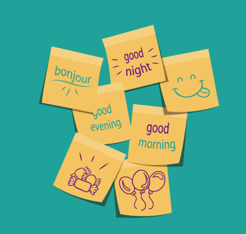 Cute heart design vector material note