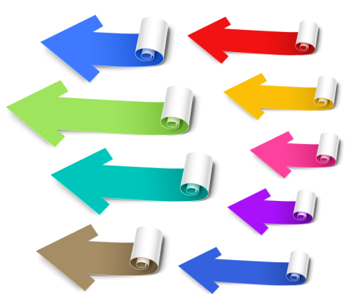 9 color curling arrow vector material