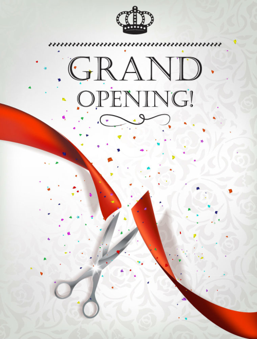 Beautifully opening ceremony invitation poster vector material