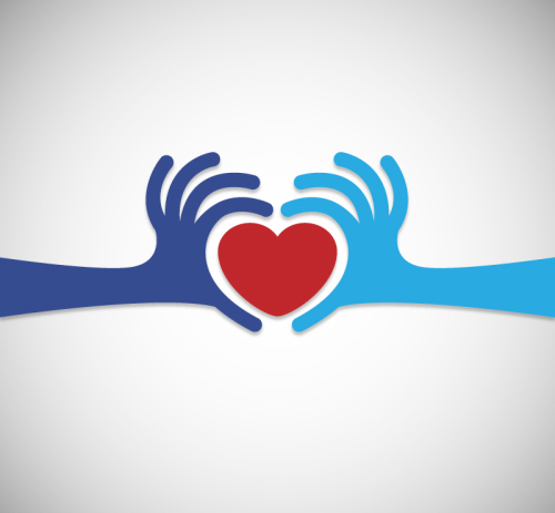 Color loving gesture vector material