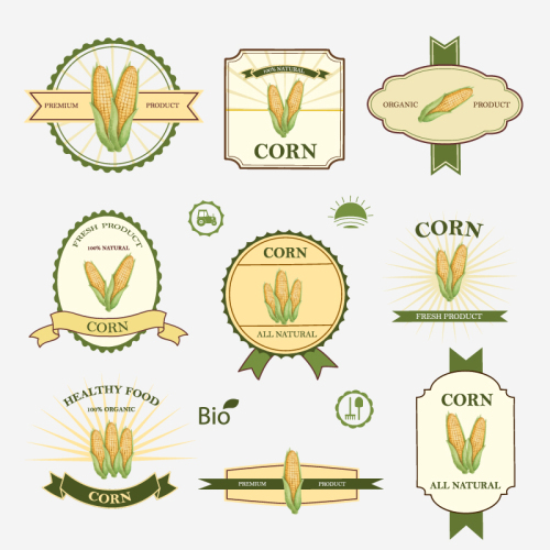 9 maize product label vector
