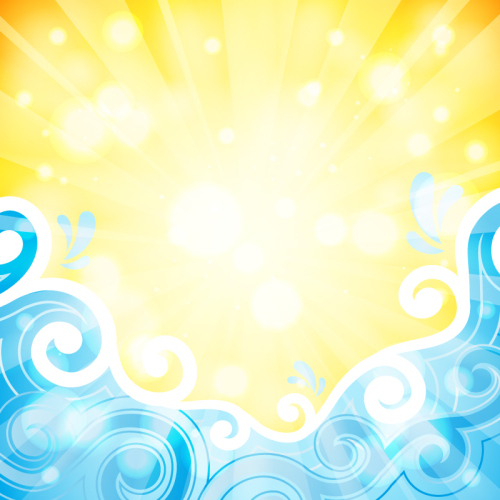 Abstract wave and beach vector material
