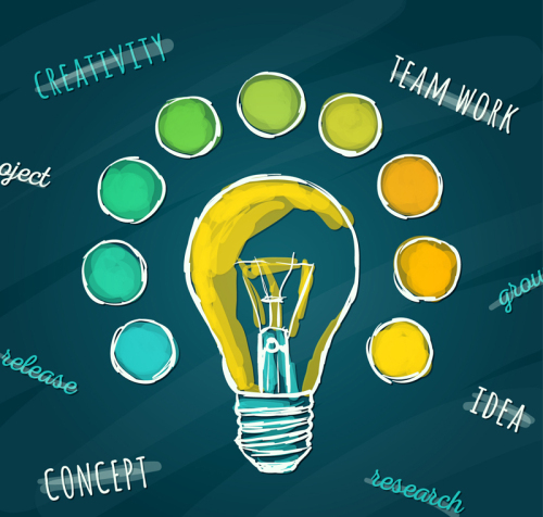 Creative color light bulbs illustrator vector material