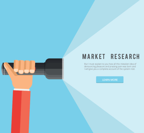 Market research and creative illustrator vector material