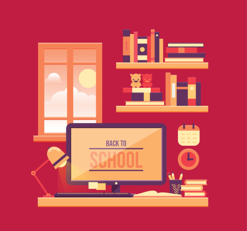 Creative poster school study vector