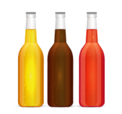 3 bottles cocktail color vector material