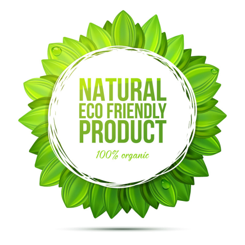 Natural environmental product label vector material