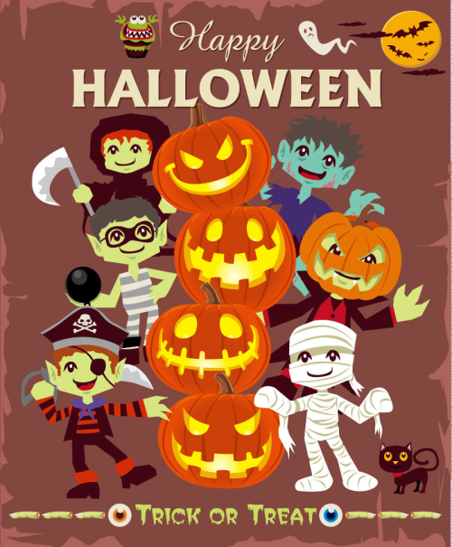 Halloween and the pumpkin head vector material role