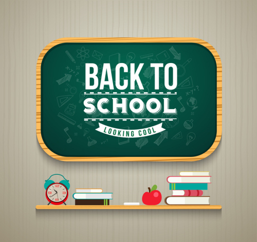 Back to School blackboard vector illustration creative material