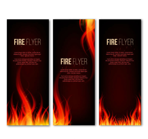 3 flame decoration banner Vector