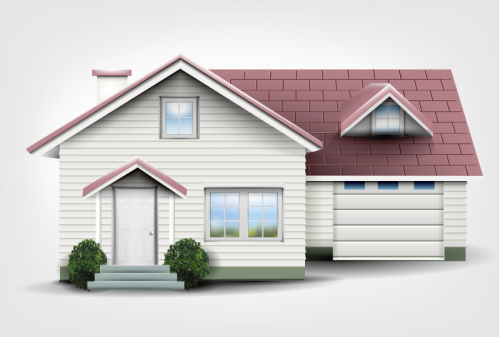 Elegant private residential design vector material