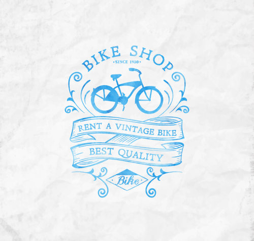 Drawing bicycle shop poster vector material