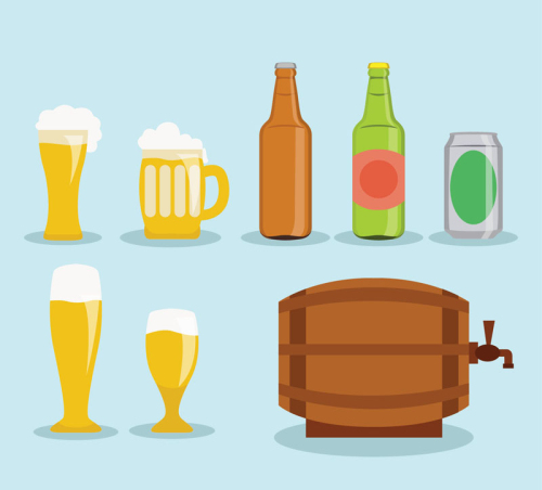 8 Cartoon element vector material Beer