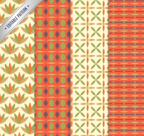 4 creative graphics seamless background vector material