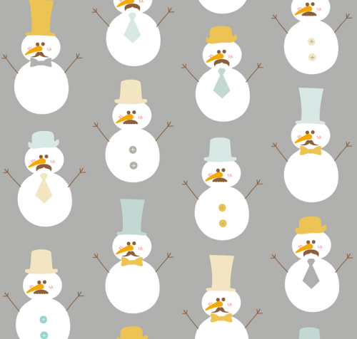 Cartoon snowman seamless background vector material
