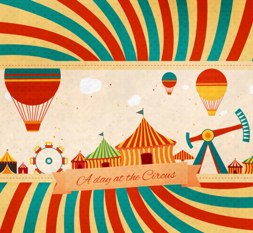 Creative circus illustration vector material