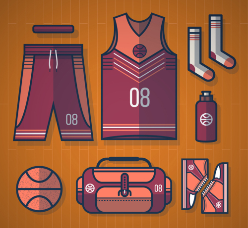 7 basketball supplies vector material