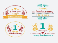 Creative anniversary label vector
